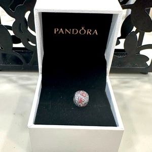 Beautiful Pandora Charm with CZ and Pink Stones
